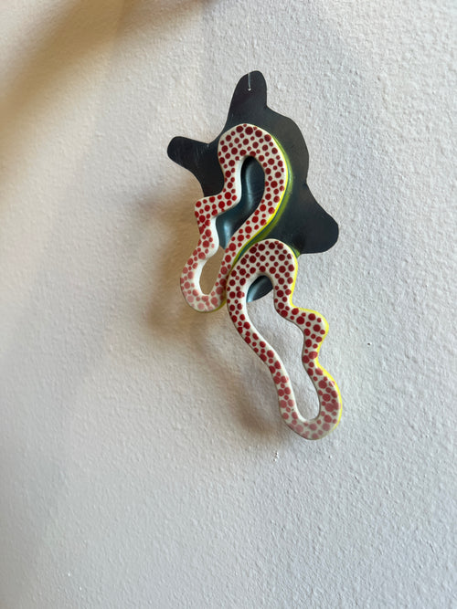 Abstract Earrings - Red Dots