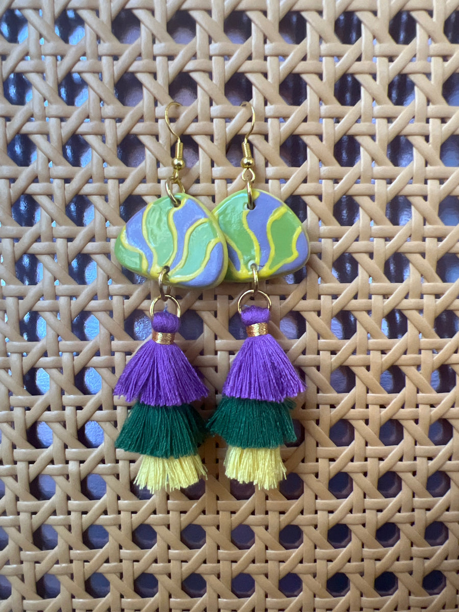 Mardi Gras Earrings Gold