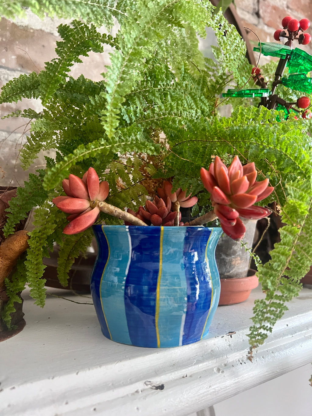 Planter - Blue Striped