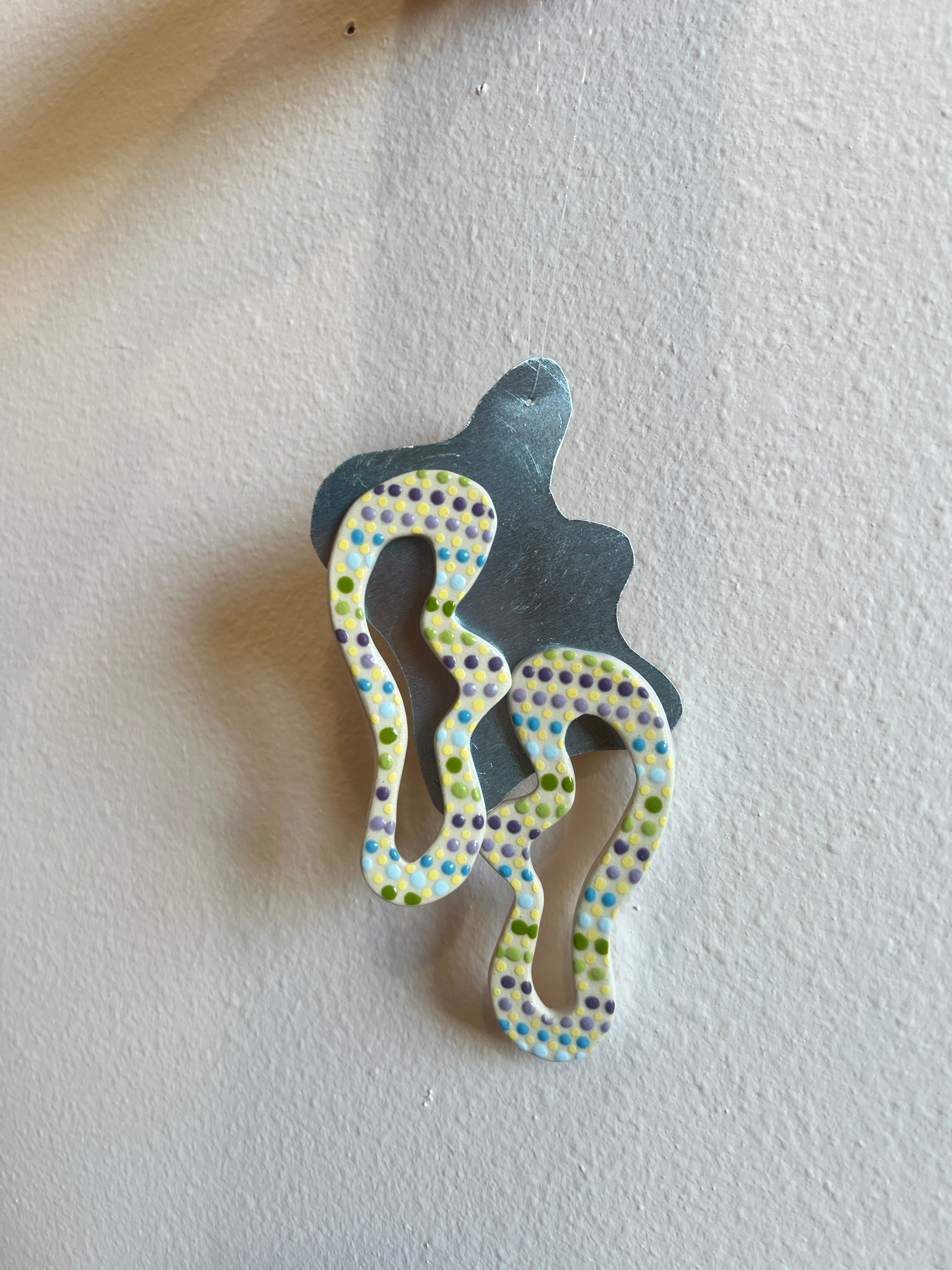 Abstract Earrings - Cool Tone Dots