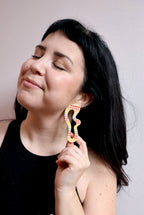 Abstract Earrings - Cool Tone Dots