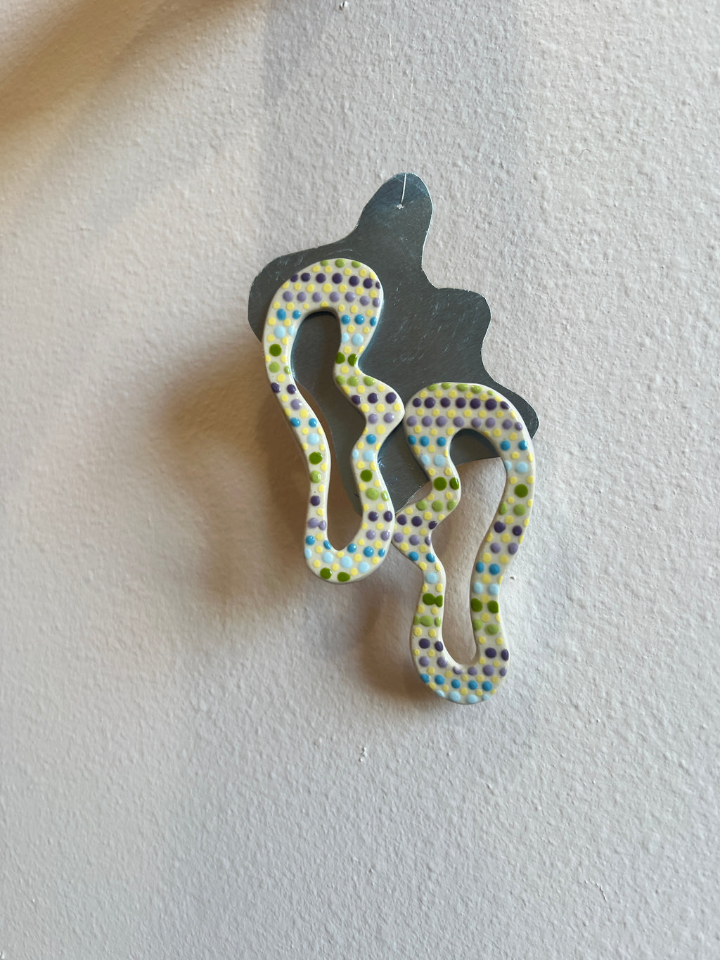 Abstract Earrings - Cool Tone Dots