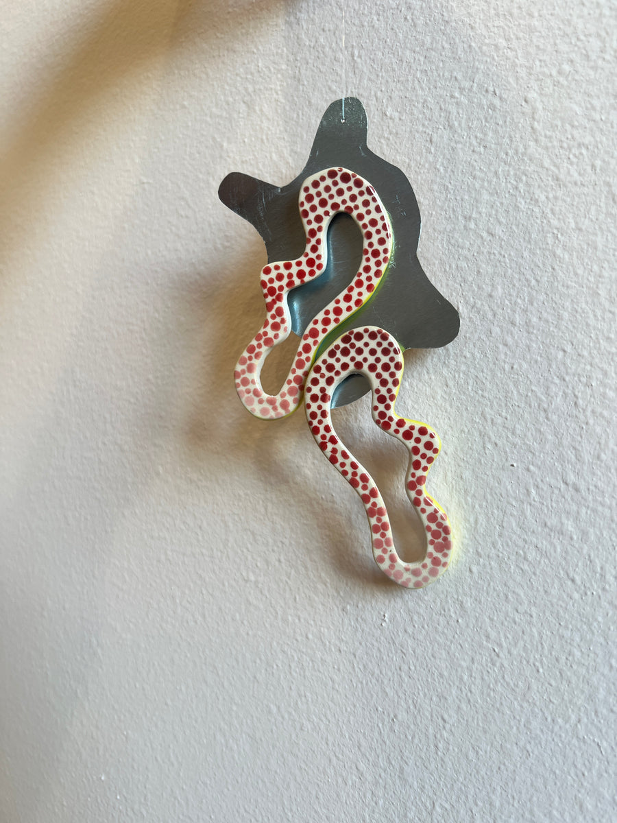 Abstract Earrings - Red Dots