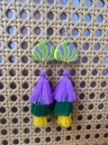 Mardi Gras Earrings Silver